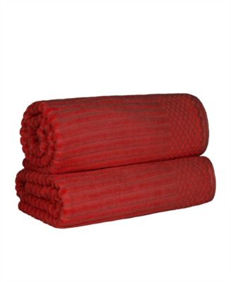 Soho Checkered Border Cotton 2 Piece Bath Sheet Set, 68" x 34"