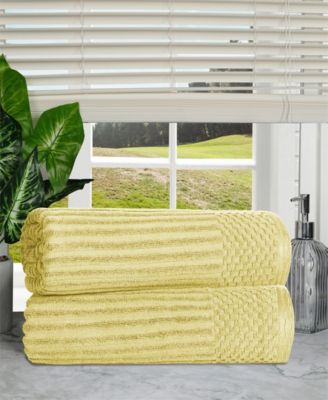 Soho Checkered Border Cotton 2 Piece Bath Sheet Set, 68" x 34"