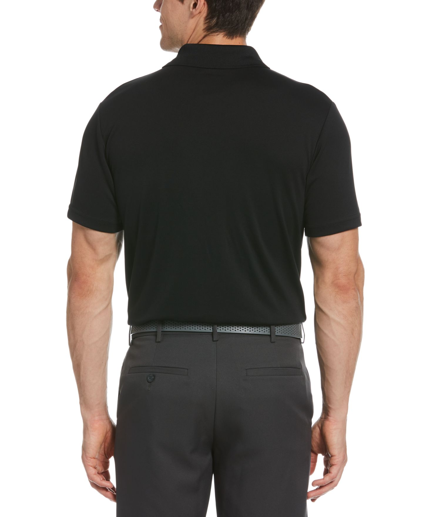Мужское сетчатое гольф-поло PGA Tour AirFlux Big & Tall однотонное, цвет: Caviar — фото 2