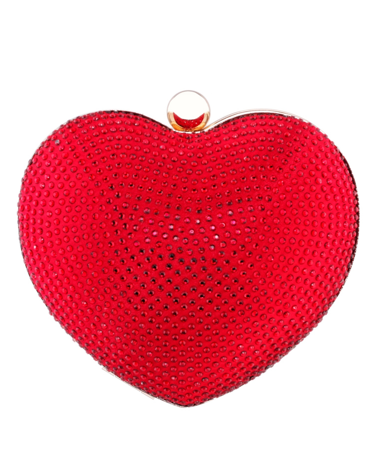 Nina Women's Crystal Heart Minaudiere Bag In Red Rouge