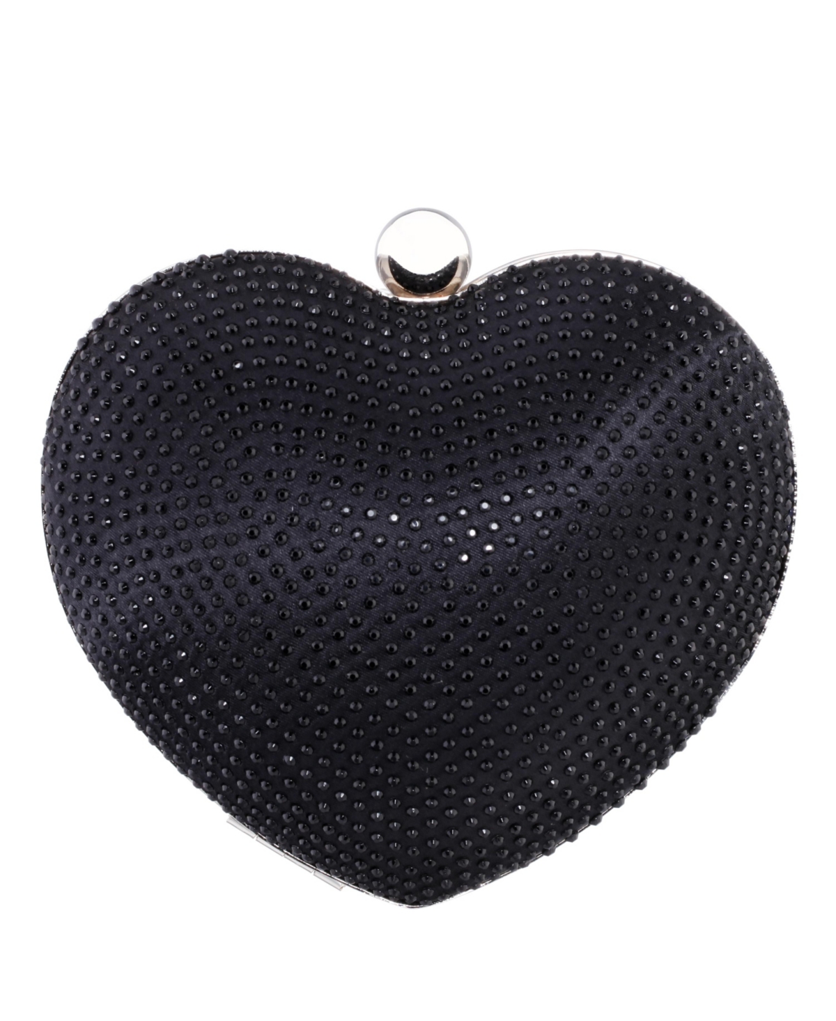 Nina Women's Crystal Heart Minaudiere Bag In Black