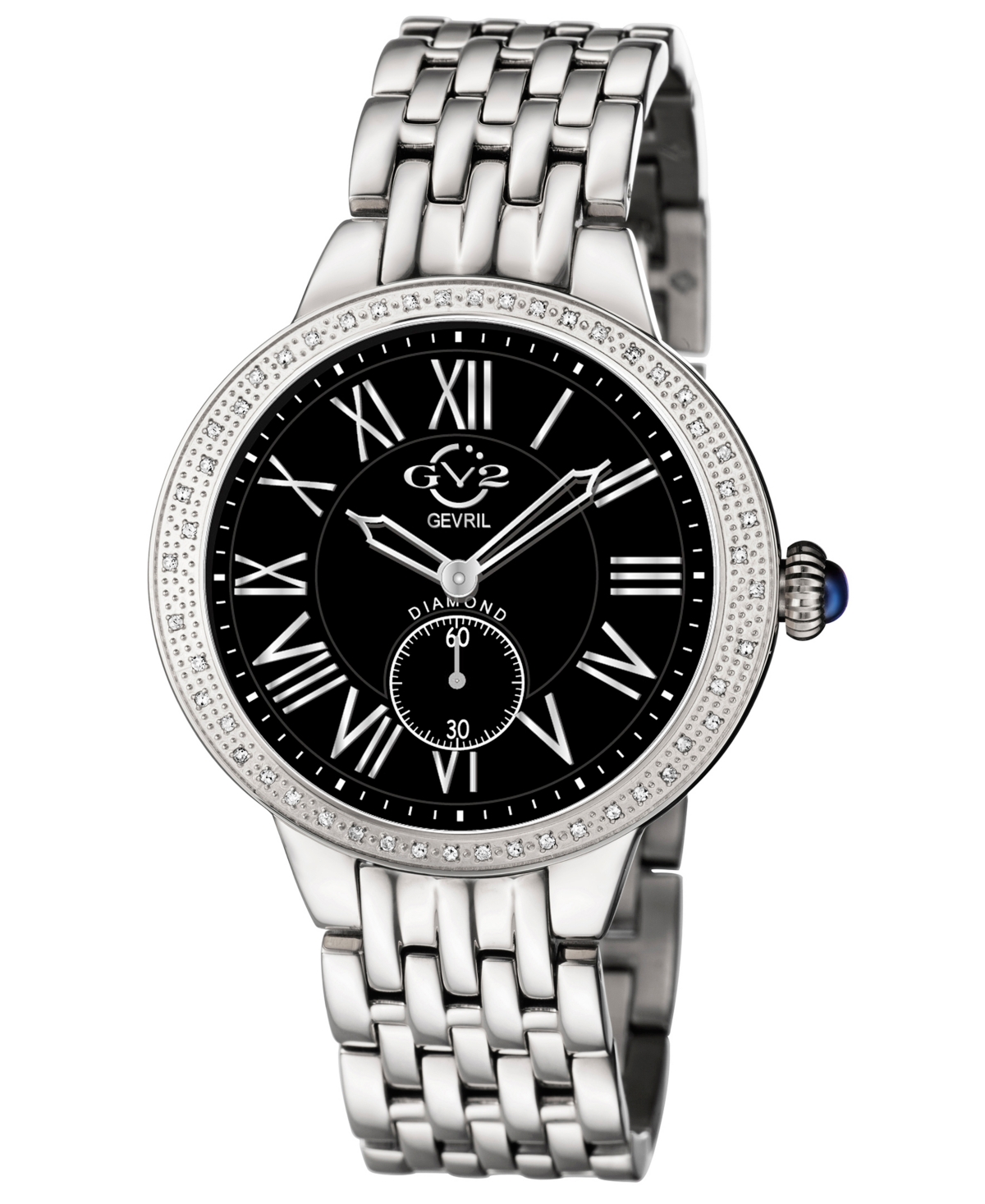 Gv2 By Gevril Women's Astor Swiss Quartz Diamond Accents Silver-tone Stainless Steel Bracelet Watch 40mm In Rose