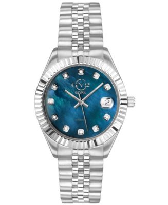 GV2 by Gevril Women's Naples Swiss Quartz Diamond Silver-Tone