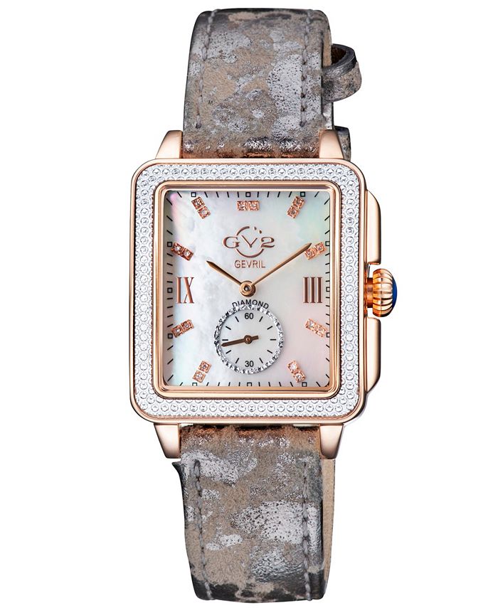 GV2 by Gevril Women s Bari Tortoise Swiss Quartz Diamond Accents