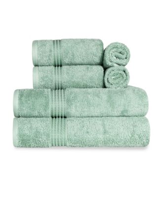 Solid Quick Drying Egyptian Cotton 6 Piece Bath Towel Set
