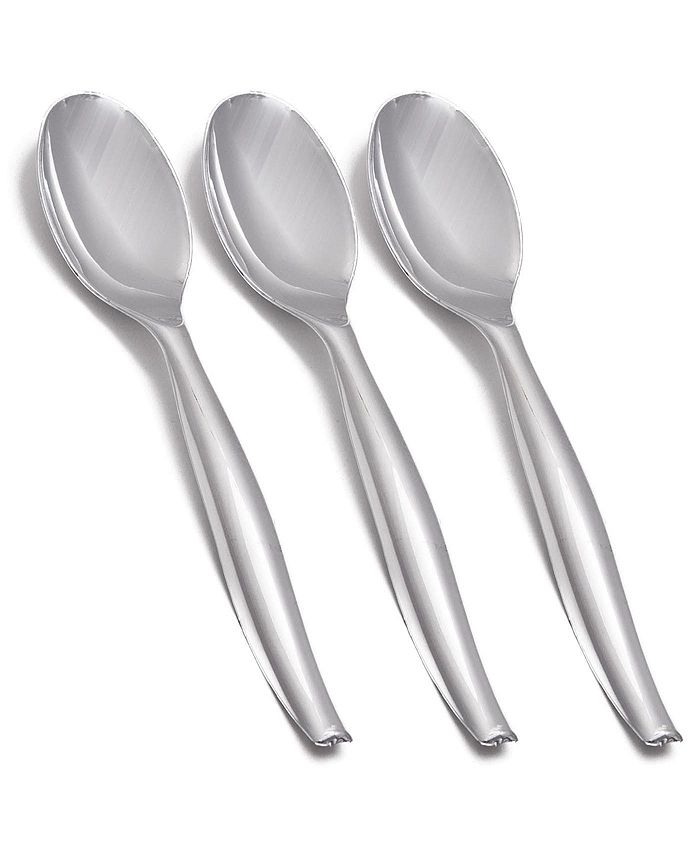 Smarty Had A Party Silver Disposable Plastic Serving Spoons (150 Spoons
