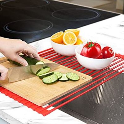 Multipurpose Heavy-Duty Silicone Roll Up Sink Drying Rack