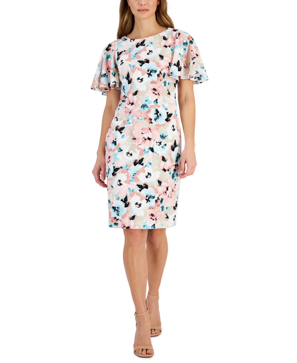KASPER WOMEN'S FLORAL-PRINT SCUBA CREPE SHEATH DRESS