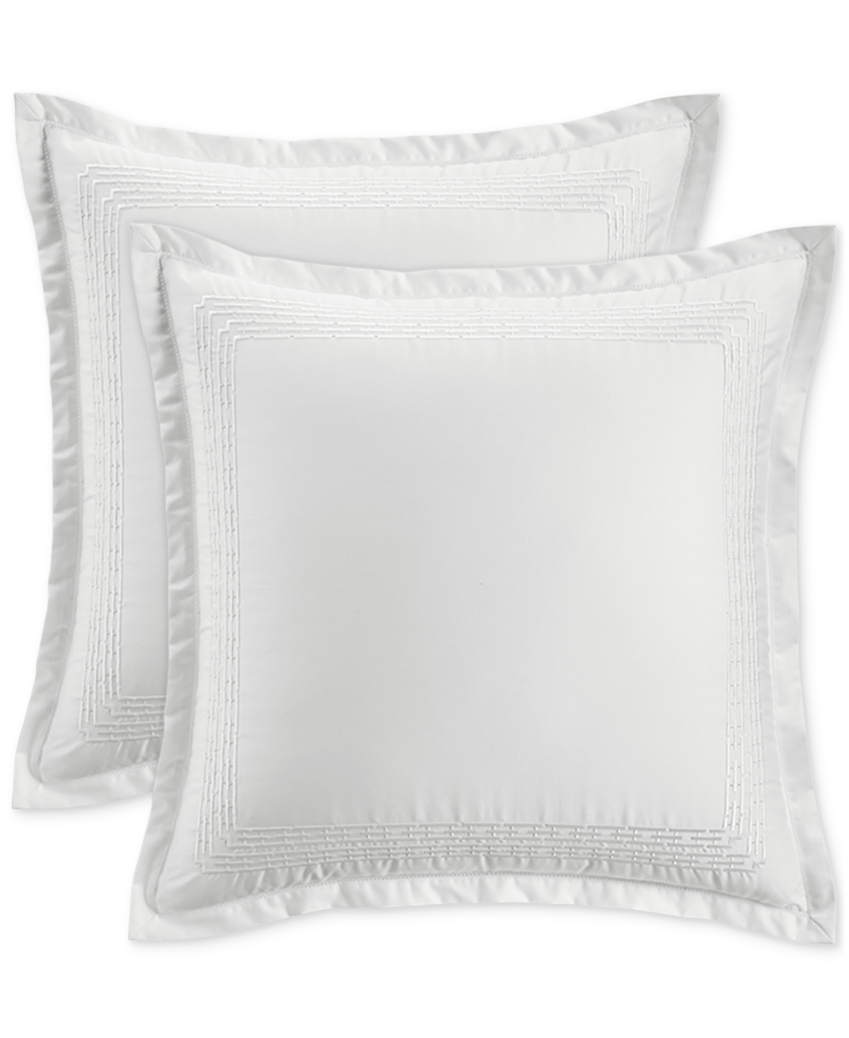 Chain Links Embroidery 100% Pima Cotton 2-Pc. Sham Set, Euro, Exclusively at Macy's - Champagne
