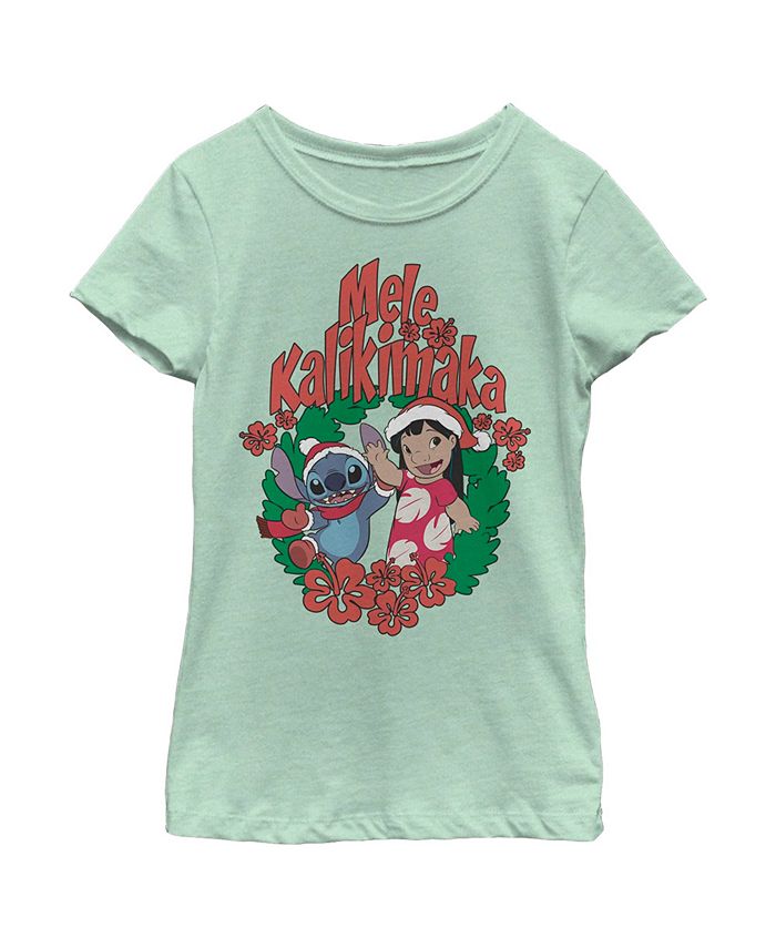 Disney Girl's Lilo & Stitch Mele Kalikimaka Christmas Child T-Shirt - Macy's