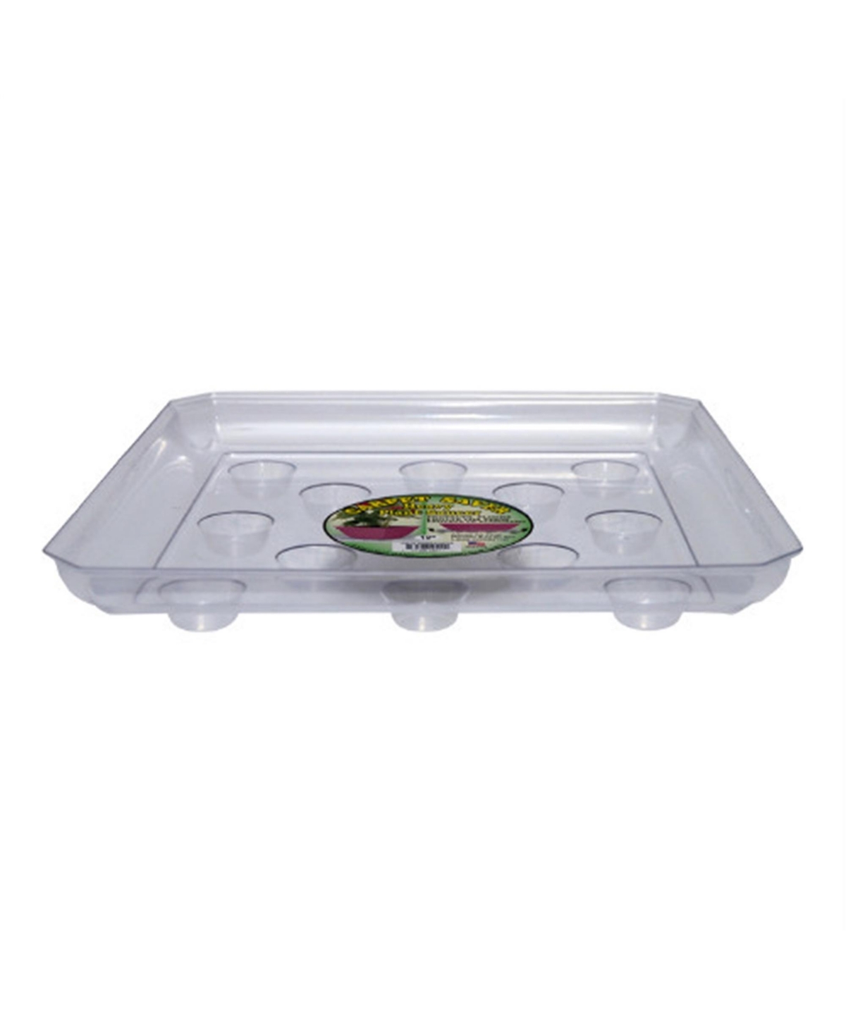 Curtis Wagner Clear Carpet Saver Heavy Duty Square Plant Saucer - 12in - Clear