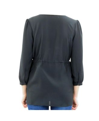 Maternity 3/4 Sleeve Button Front Babydoll Top