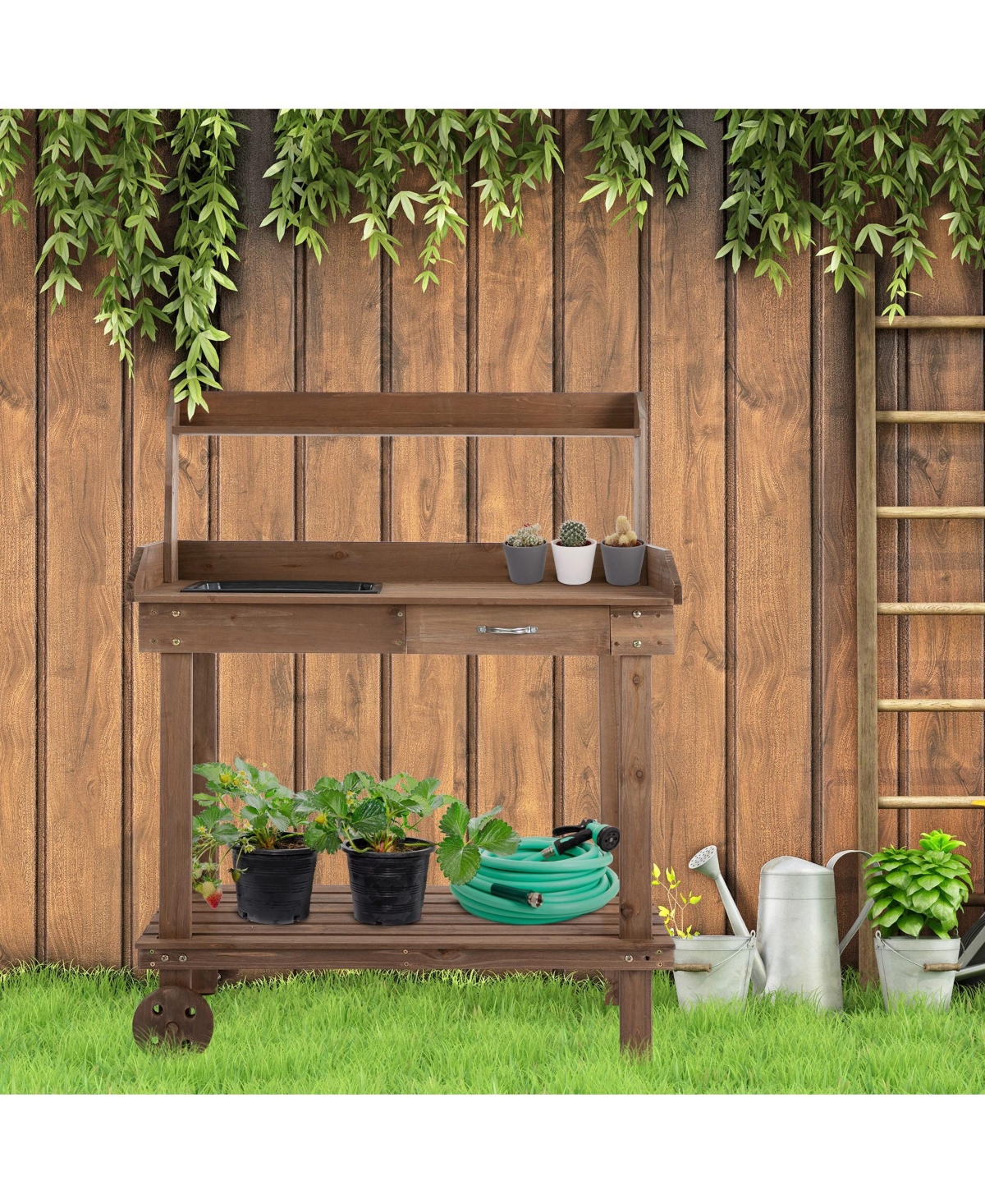 Outsunny 5'x5'x6' Greenhouse / Garden Walk-In 8 Shelves Plant Flower  Portable Walk In Greenhouse