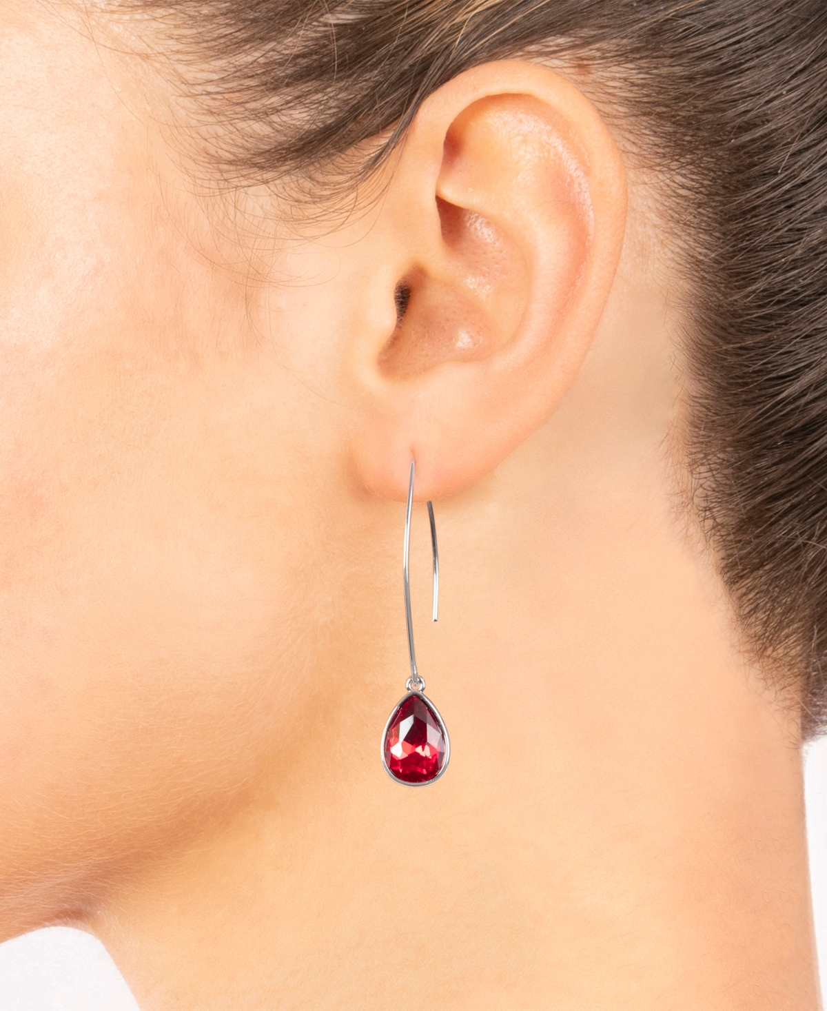 Macy's Crystal Wire Drop Earrings (24/25 ct. t.w.) in Fine Silver Plated Brass or 14K Gold Over Fine Silver Plated Brass