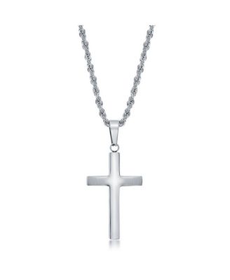 mens silver necklace cross