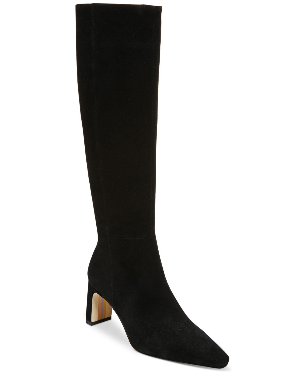 Sylvia Snip-Toe Knee-High Dress Boots - Black Suede