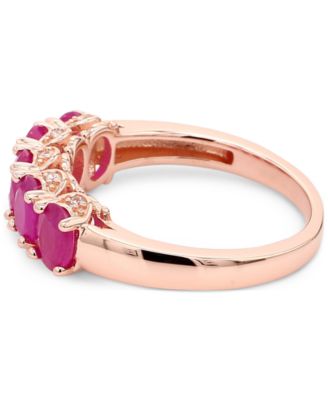 Sapphire (2-1/2 ct. t.w.) & White Sapphire Accent Ring in Gold-Plated Silver (Also in Ruby & Emerald)