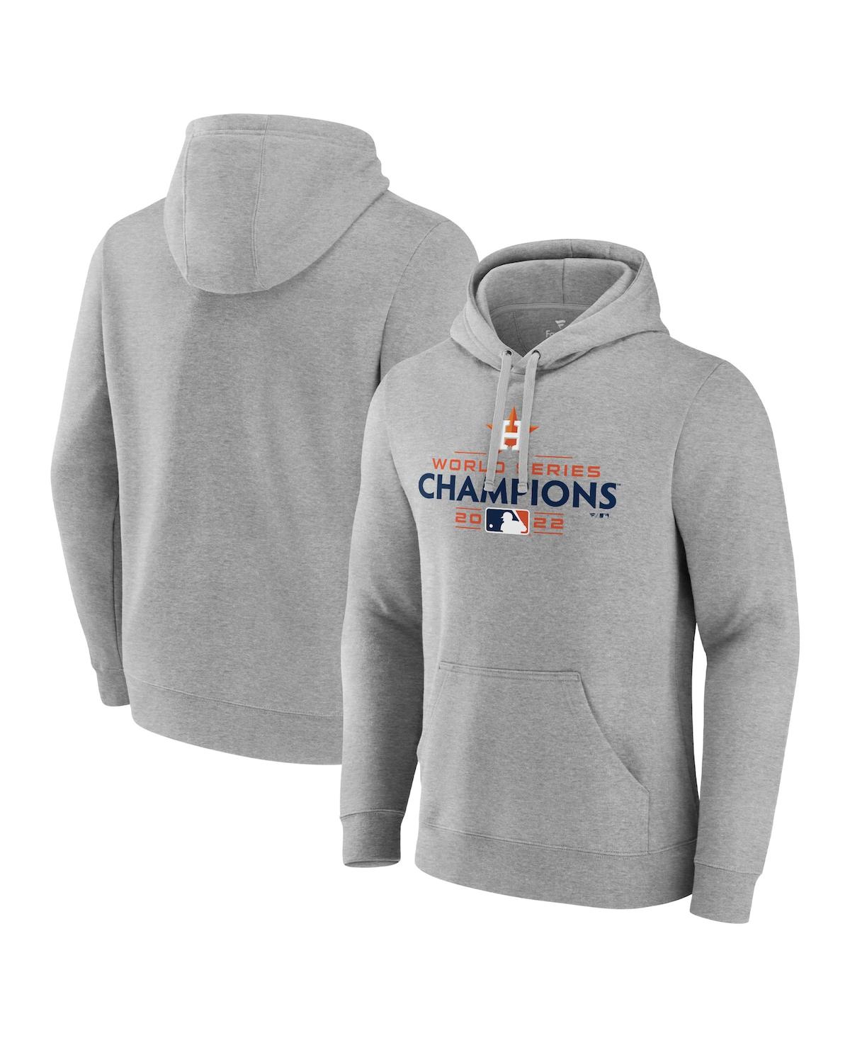 Shop Fanatics Men's  Heather Gray Houston Astros 2022 World Series Champions Logo Pullover Sweatshirt