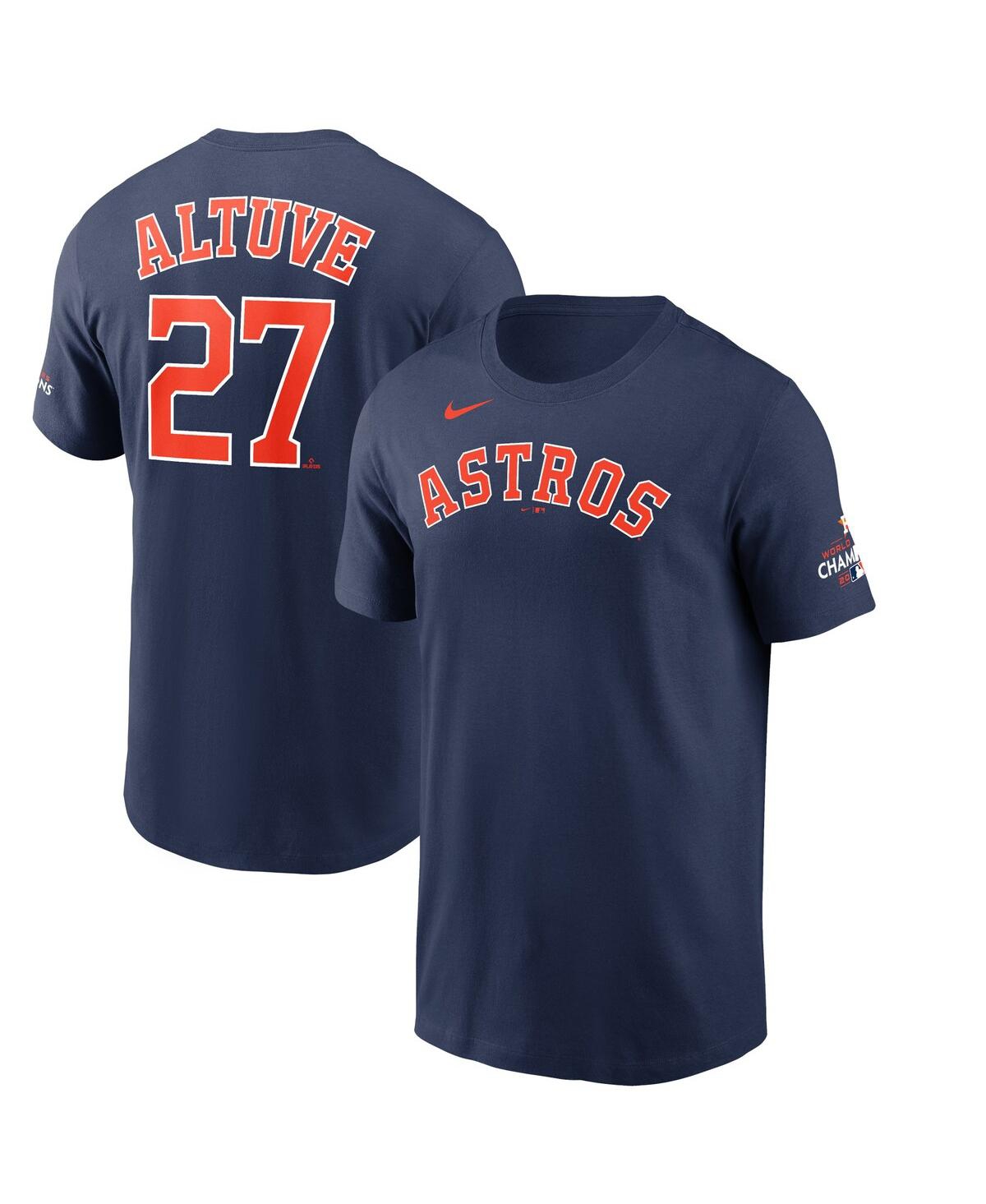 Men's Nike Jose Altuve Navy Houston Astros 2022 World Series Champions Name and Number T-shirt