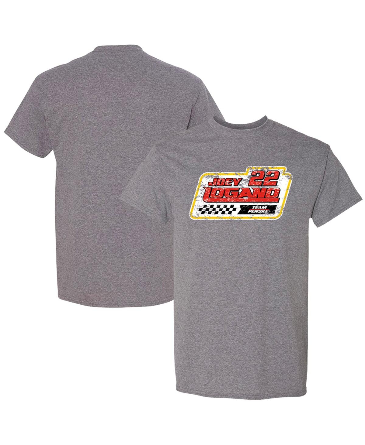 Shop Team Penske Men's  Heathered Gray Joey Logano Lifestyle T-shirt