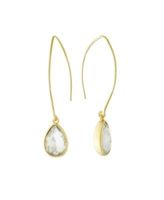 Crystal Wire Drop Earrings (24/25 ct. t.w.) in Fine Silver Plated Brass or 14K Gold Over Fine Silver Plated Brass