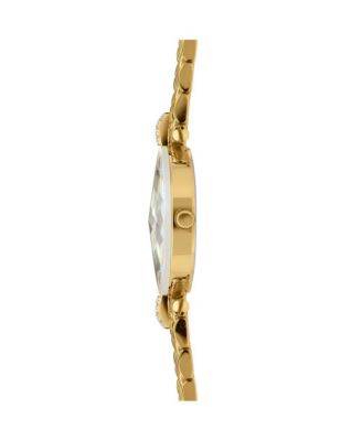 Facet Strass Swiss Gold Plated Ladies 30mm Watch - MOP Dial