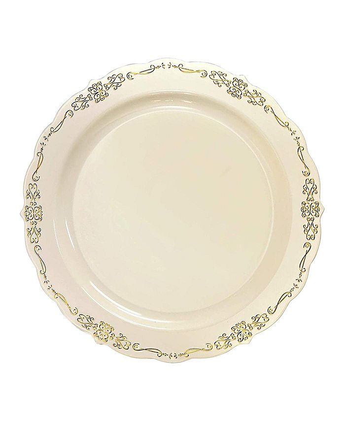 Smarty Had A Party 7.5" Ivory with Gold Vintage Rim Round Disposable