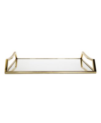 Oblong Mirror Serving Tray with Handles