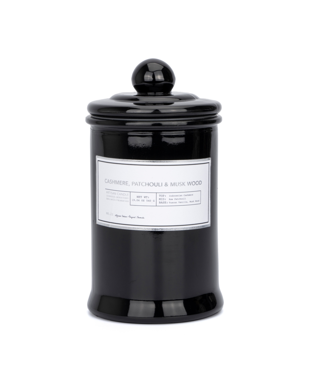 Hybrid & Company Cashmere Patchouli Scented Jar Candle In Black