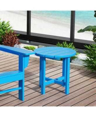 All-Weather Outdoor Patio Round Poly Adirondack Side Table