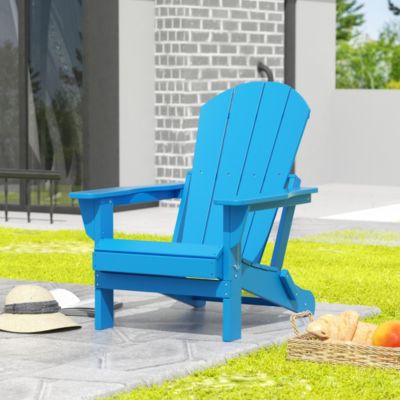 All-Weather Contoured Outdoor Poly Folding Adirondack Chair