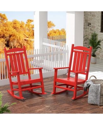 All-Weather Outdoor Patio Poly Classic Porch Rocking Chair Set of 2