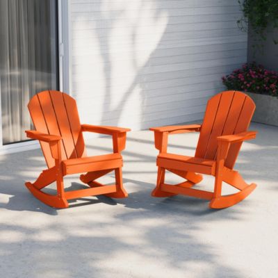 Outdoor Patio Porch Rocking Adirondack Chair (Set of 2)