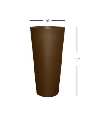 Cosmopolitan Tall Round Plastic Planter Espresso 26"