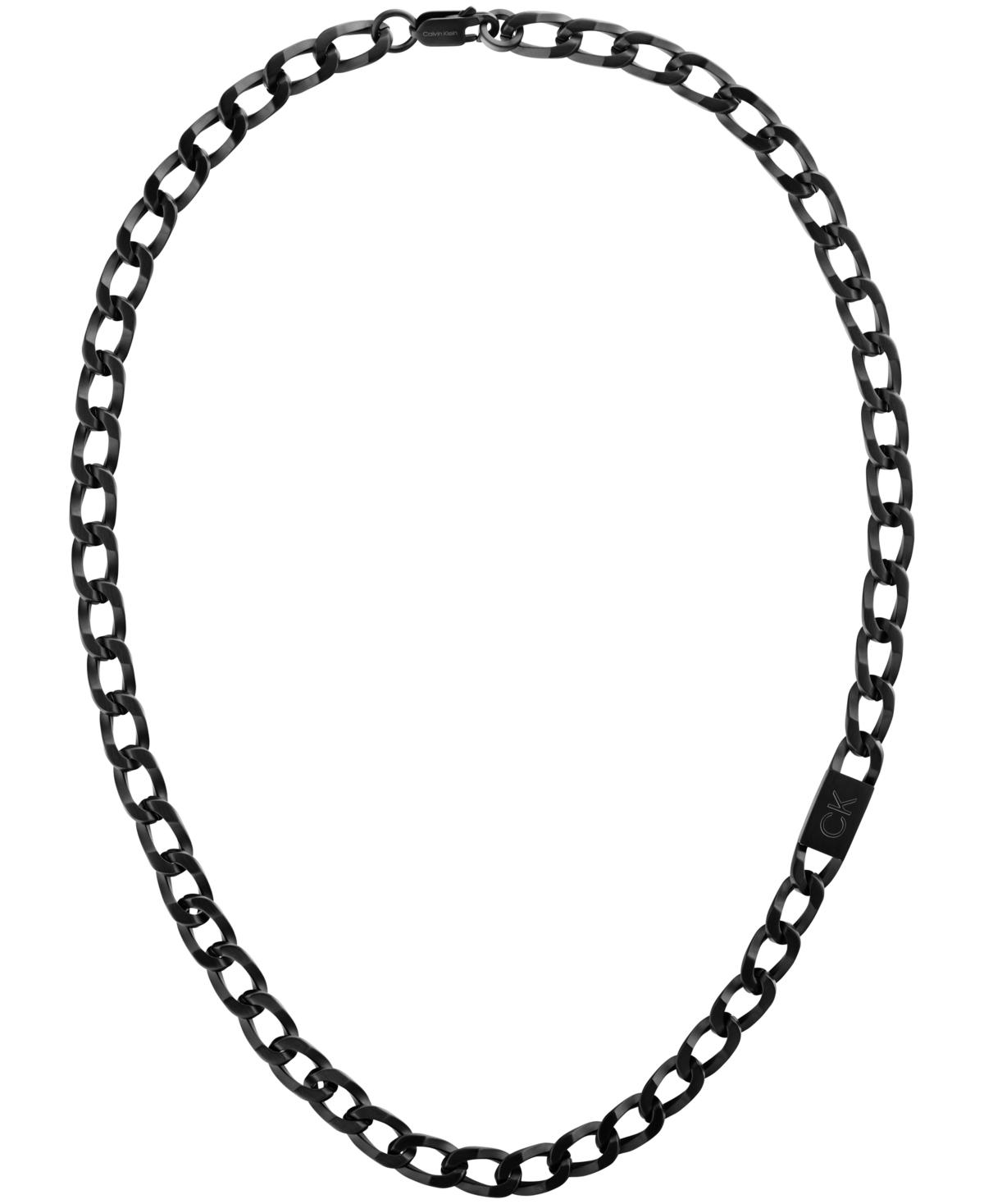 Calvin Klein Men's Stainless Steel Chain Link Necklace In Black