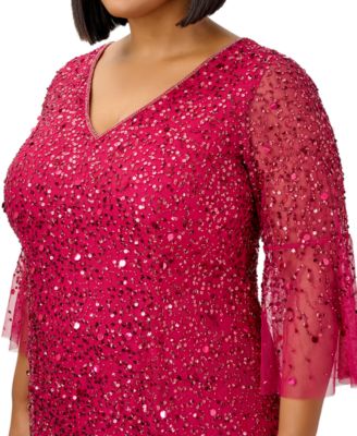 Adrianna Papell Plus Size Beaded Cocktail Dress