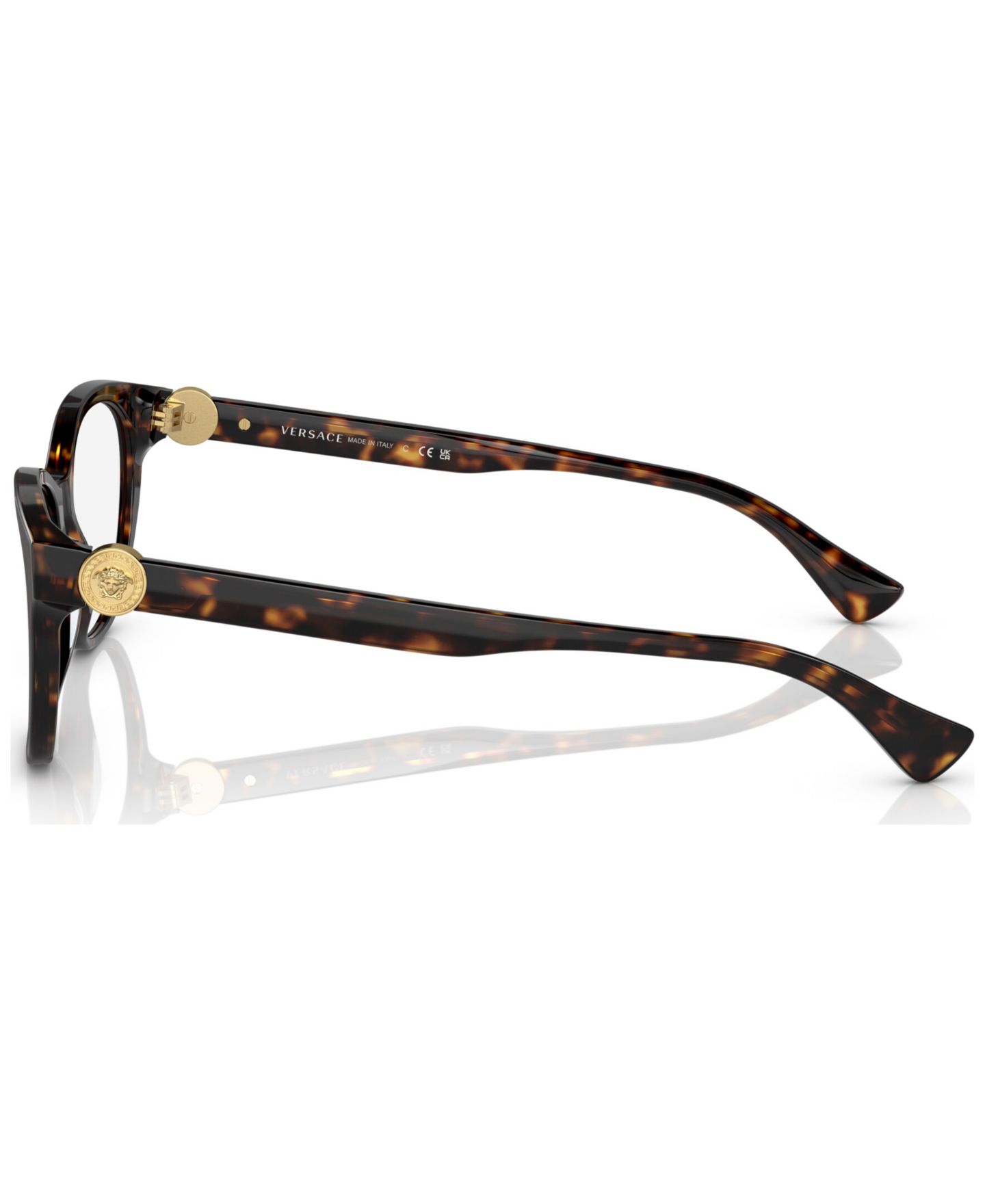 Женские очки Versace Woman Cat Eye Plastic VE3330 Eyeglasses, цвет: Гавана — фото 3