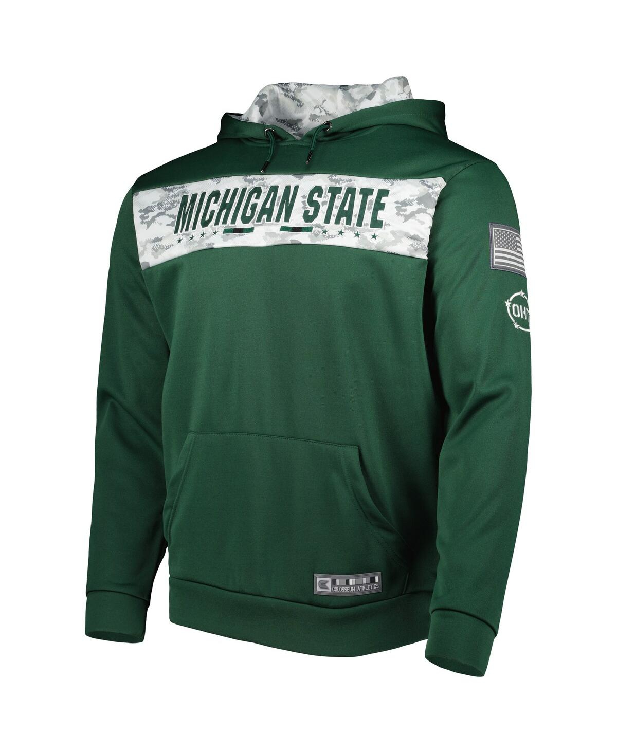 Shop Colosseum Men's  Green Michigan State Spartans Oht Military-inspired Appreciation Team Color Pullover