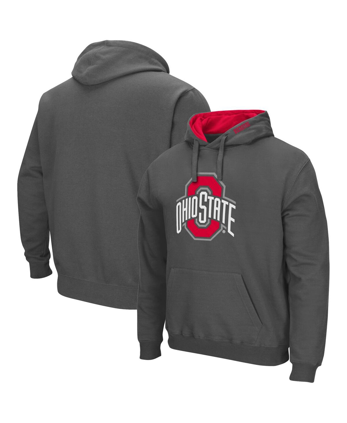 Colosseum Men's Charcoal Ohio State Buckeyes Arch And Logo Pullover Hoodie In Charcoal