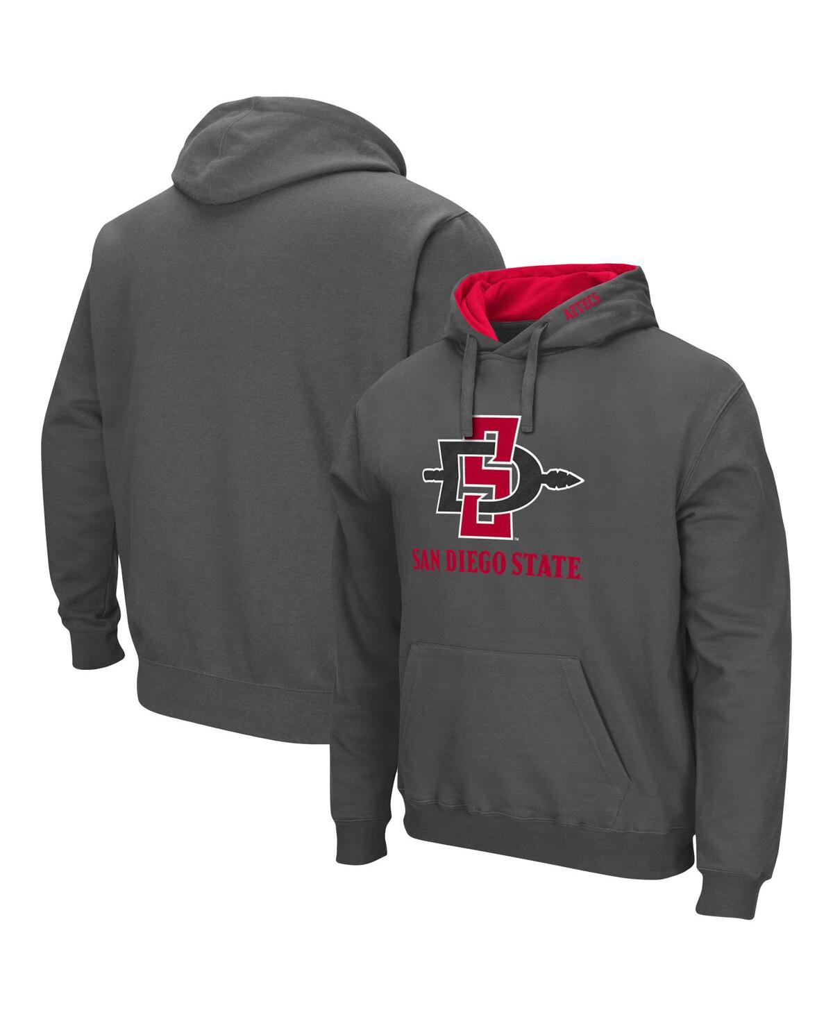 Colosseum Men's  Charcoal San Diego State Aztecs Arch And Logo Pullover Hoodie