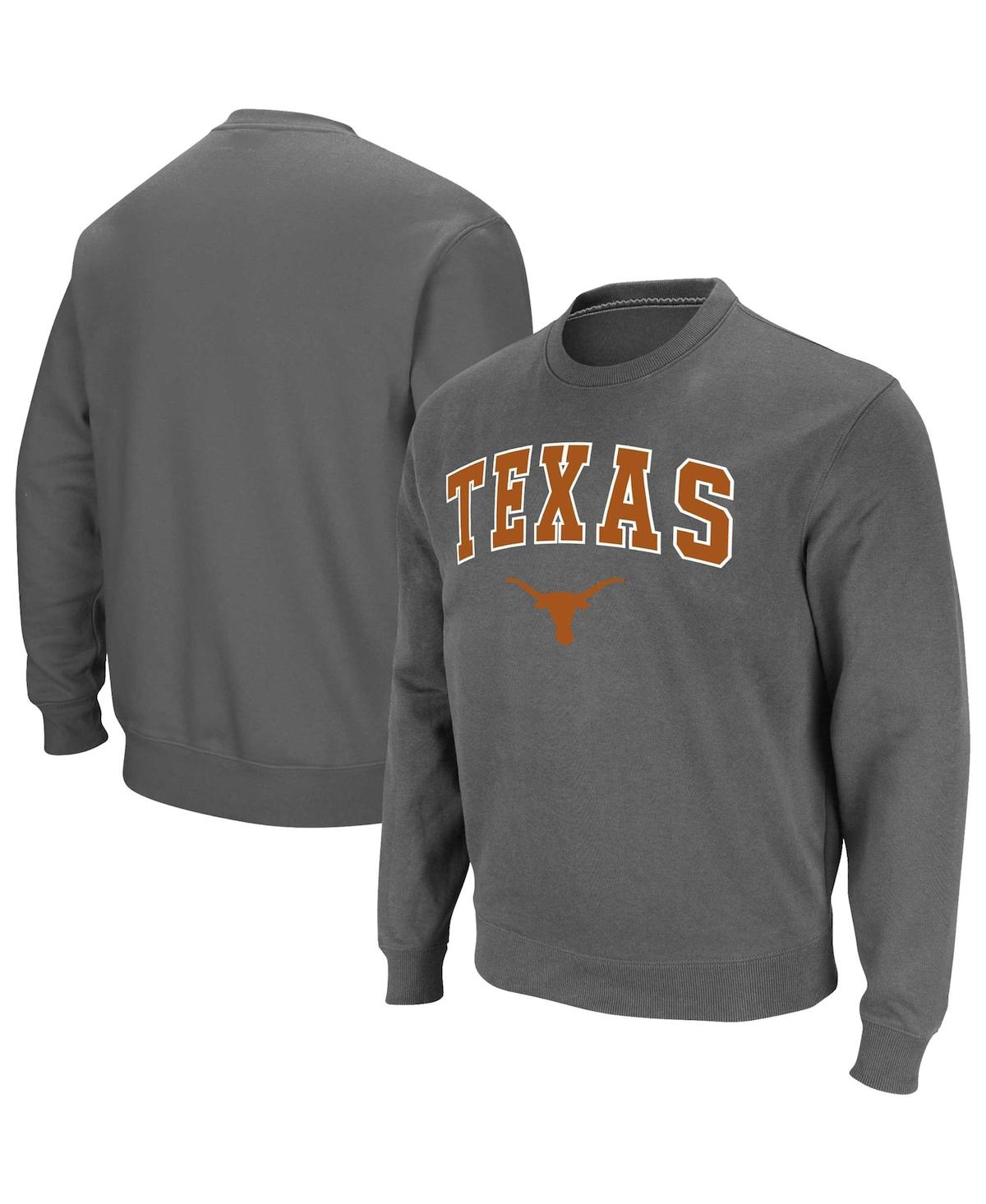 Colosseum Men's  Charcoal Texas Longhorns Arch & Logo Pullover Sweatshirt