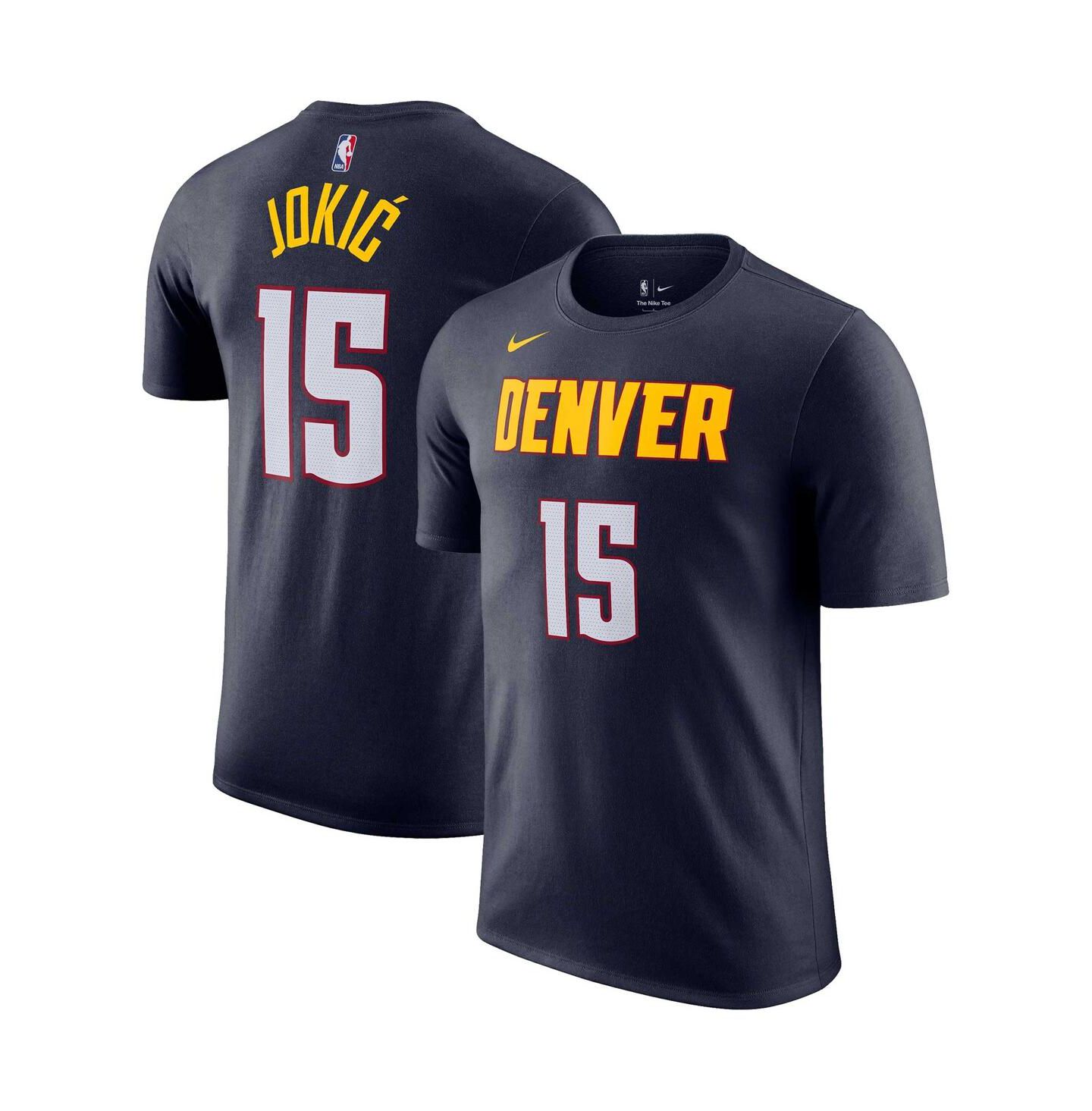Мужская футболка Nike Nikola Jokic Navy Denver Nuggets Icon 2022, 23 Name and Number — фото 1