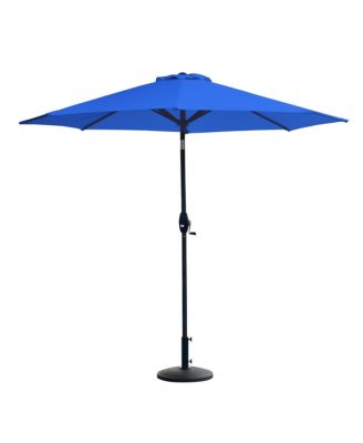 9 Ft Outdoor Patio Market Table Umbrella with Round Resin Base