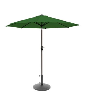 9 Ft Outdoor Patio Market Table Umbrella with Round Resin Base