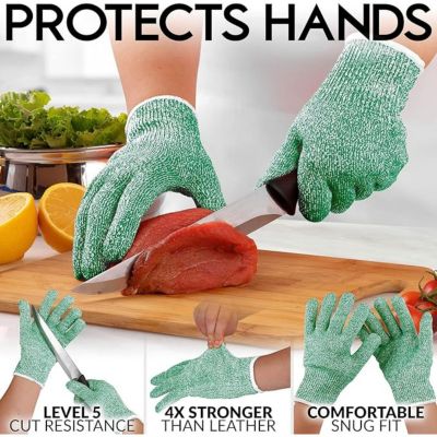 Cut Resistant Gloves Food Grade Level 5 Protection - Comfortable Safety Cut Resistant Work Gloves