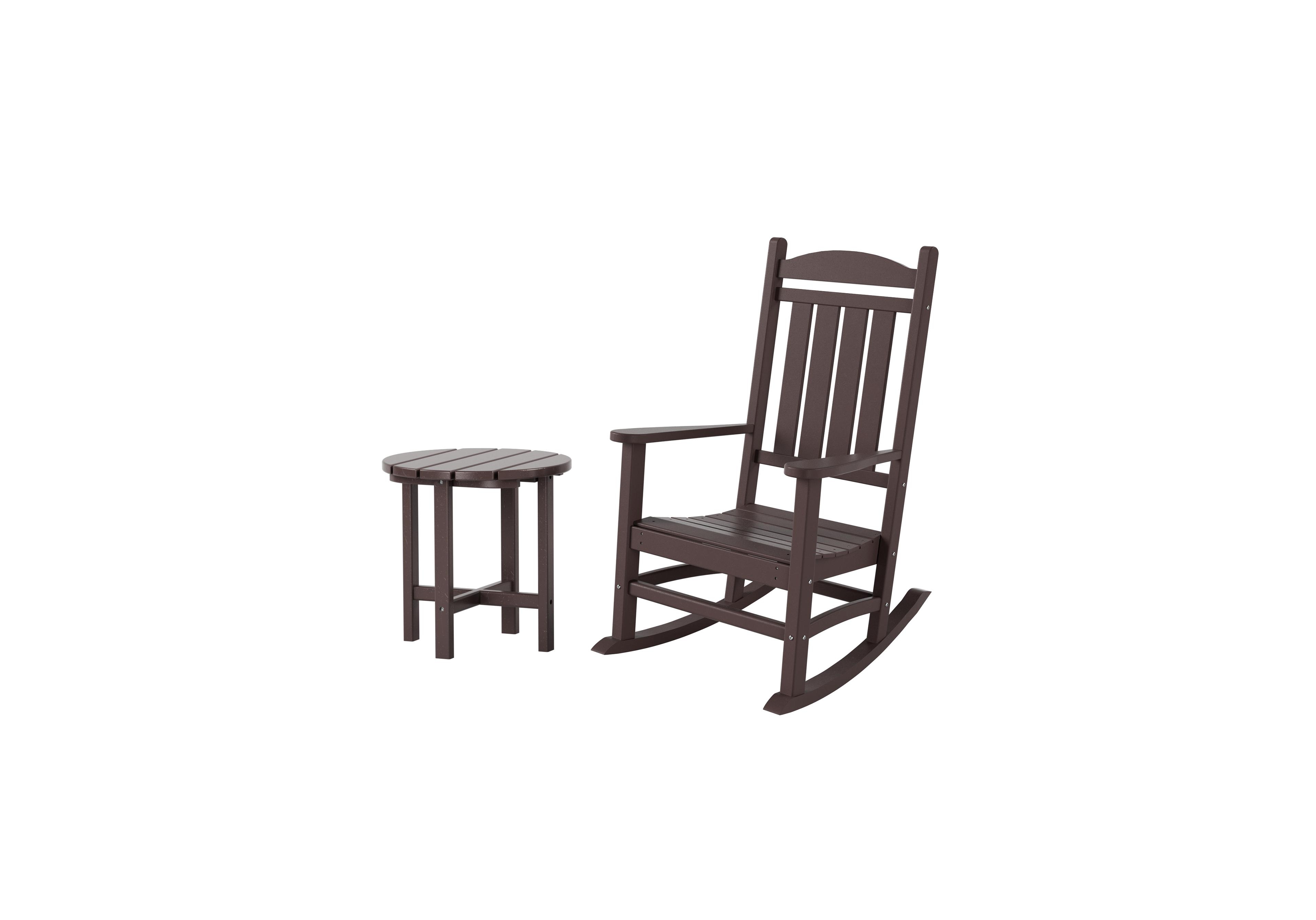 WestinTrends 2-Piece Classic Porch Rocking Chair With Side Table Set