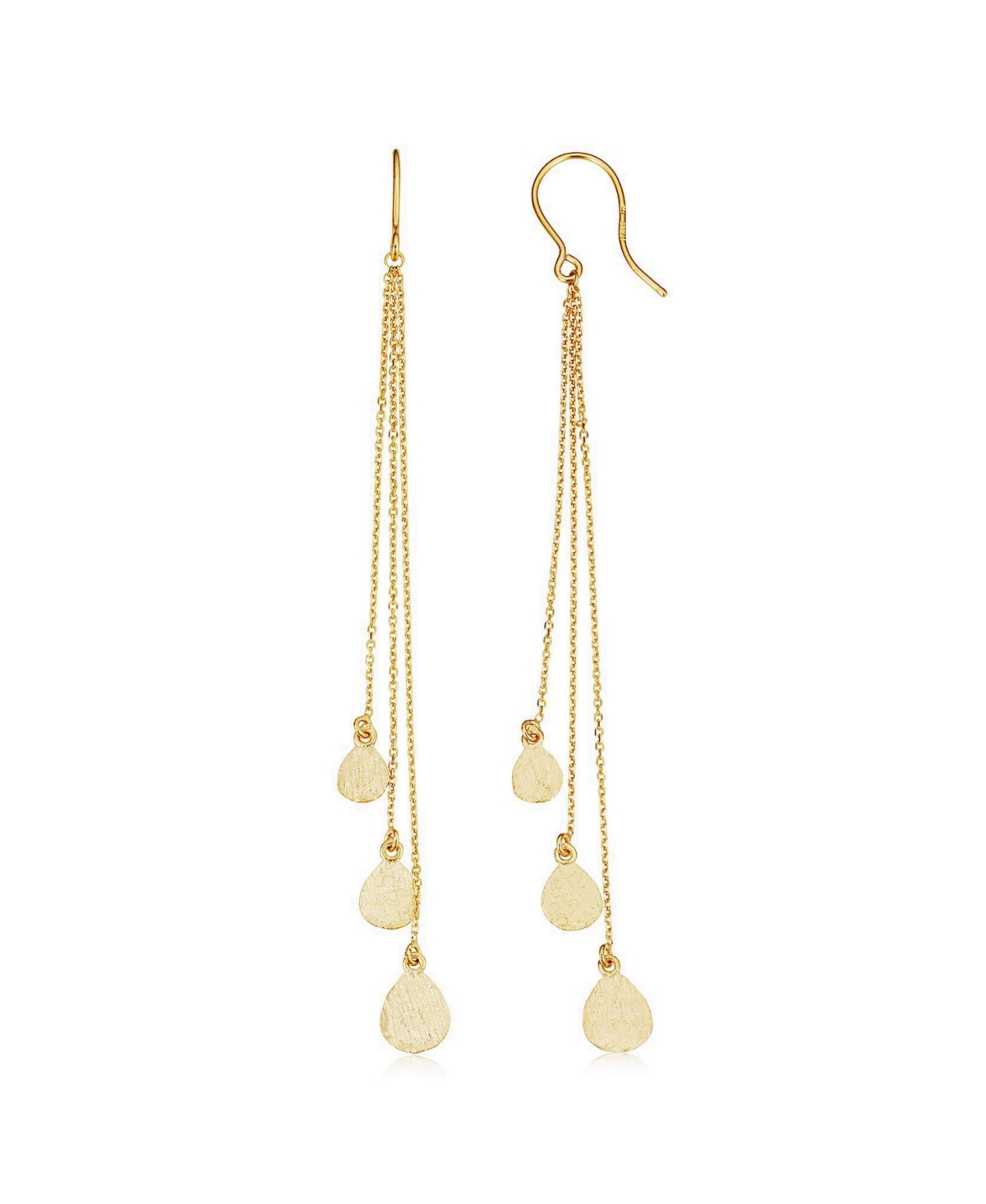 Oradina Women's 14k Yellow Solid Gold Tears Of Joy Drop Earrings In Yellow Gold