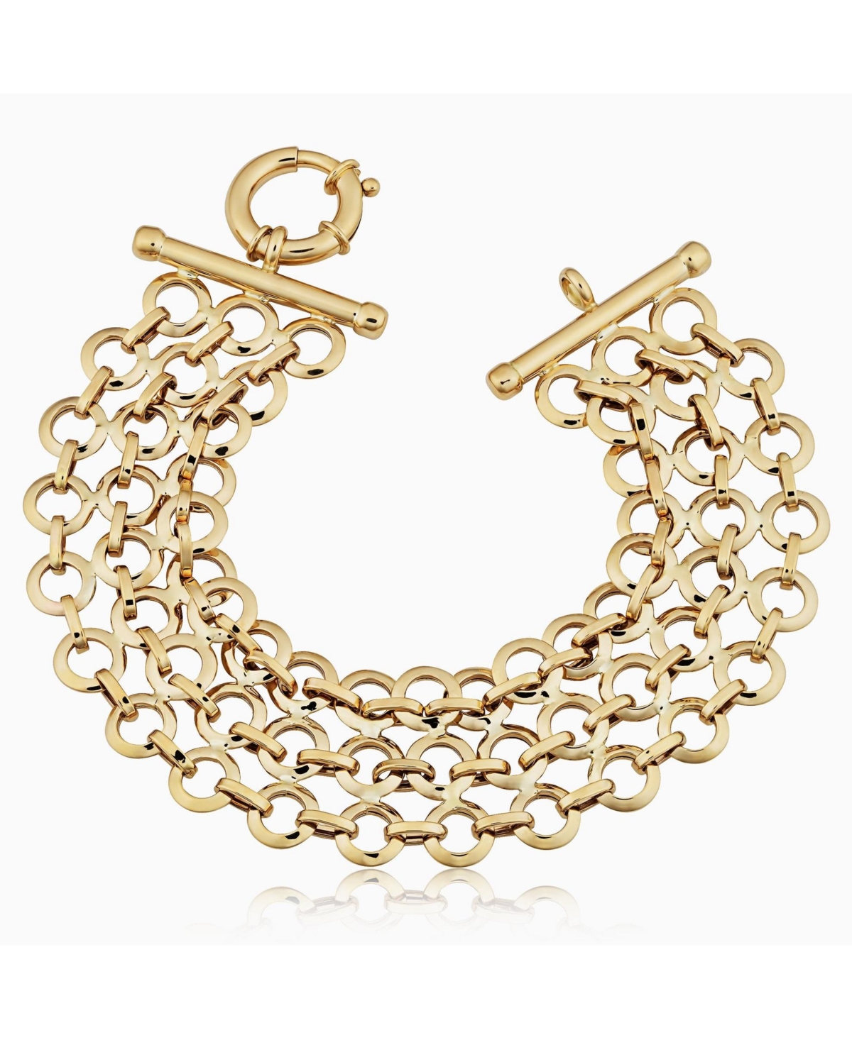 Oradina Women's 14k Yellow Solid Gold Disco Bracelet In Yellow Gold