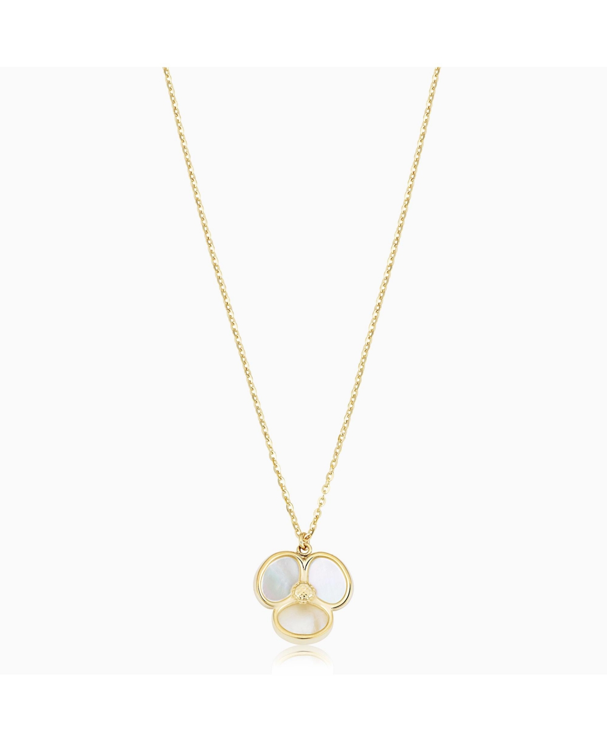 Oradina Women's 14k Yellow Solid Gold Petals Of Pearl Necklace In ...