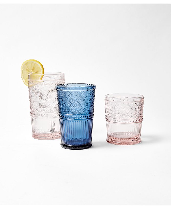 Godinger Claro Modern Vintage Tumbler Glasses, Set of Four, 12 oz